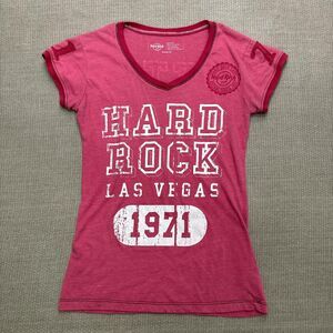 Vintage Hard Rock Cafe pink ringer tee, Y2K jersey style t-shirt